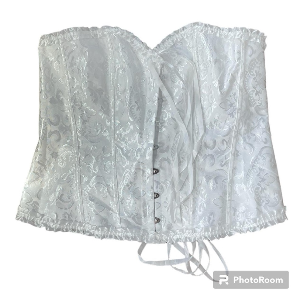 Vintage Y2K 2000’s beautiful white angel fairy corset 
Tag says 5XL